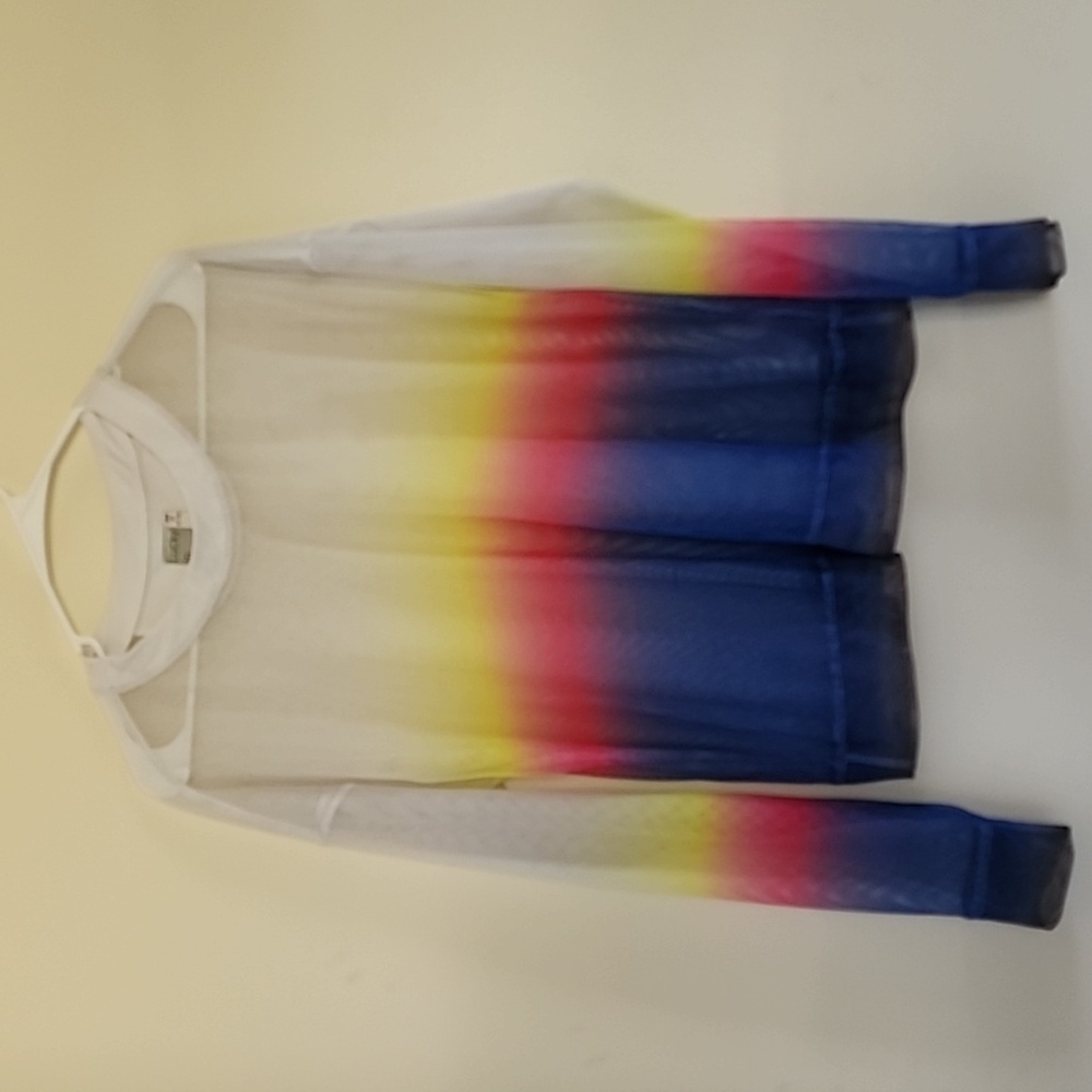 Lucky in Love Neon Light Ombre Mesh Long Sleeve Pullover Top  Size Medium - Picture 5 of 11